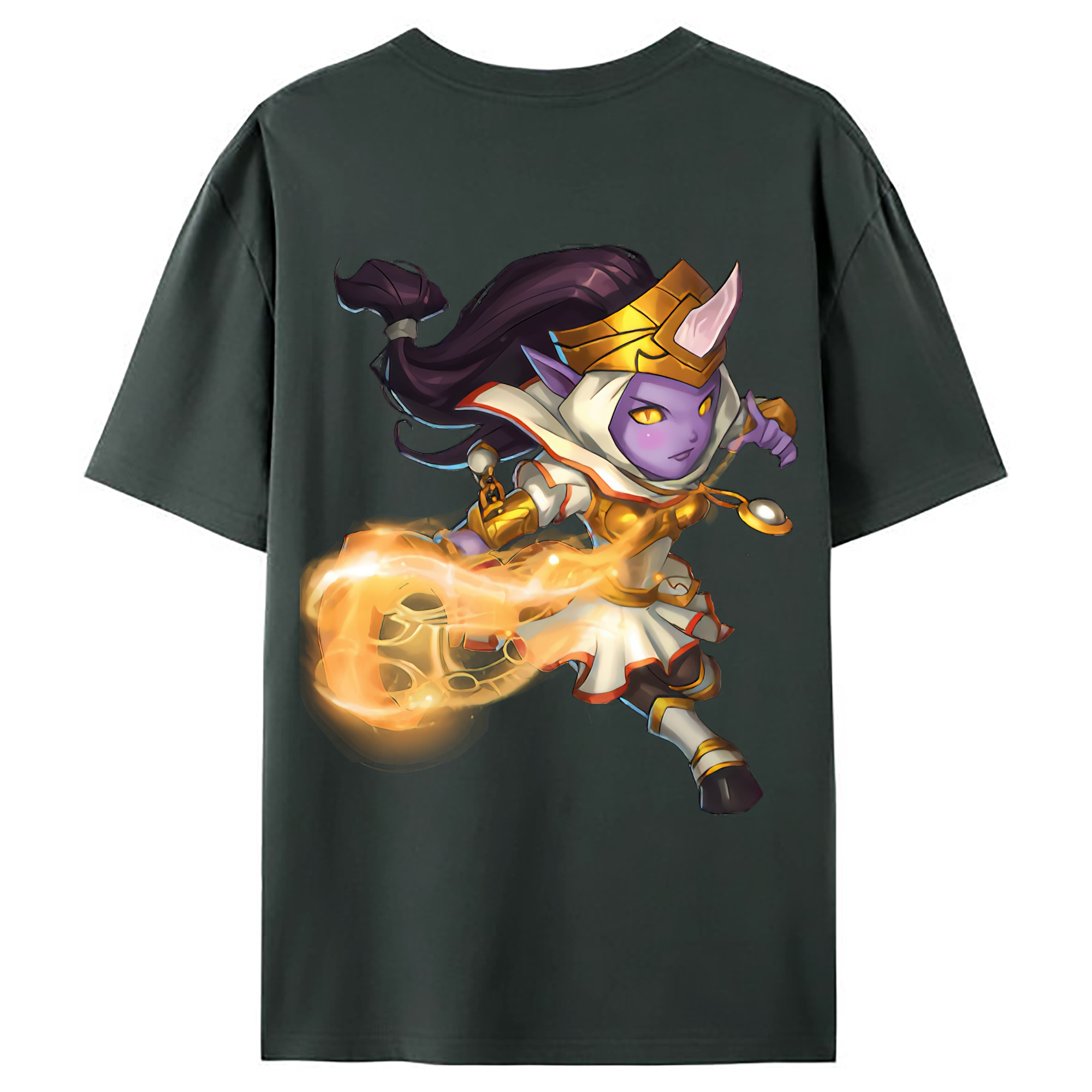 （画像用） リーグ・オブ・レジェンド League of Legends LOL 綿100％ メンズ半袖Tシャツ（バックプリント） 通気性
